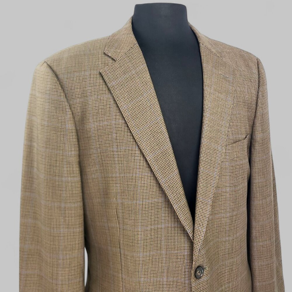 John W. Nordstrom Men's Houndstooth 2 Button Wool Sports Coat Blazer 44XL